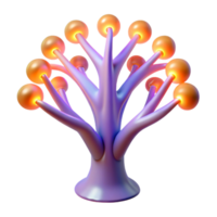 ethereal spectacular A stylized, abstract tree of life with glowing branches with Transparent Background original png