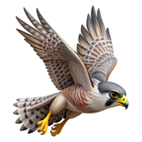alluring creative A hunting falcon, diving, sharp talons extended with Transparent Background fine detail png