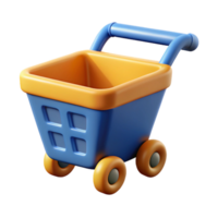 alluring contemporary A single, floating shopping cart icon with Transparent Background handcrafted png