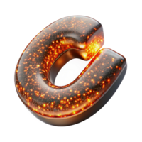 alluring whimsical baroque A single, floating trademark symbol made of glowing embers with Transparent Background artisan png