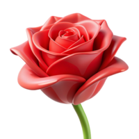 calm elegant A single red rose, stylized, abstract art with Transparent Background impeccable png