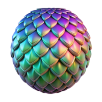 captivating geometric Hyper-specific, professional render of a dragon scale, iridescent and shimmering with Transparent Background exclusive png