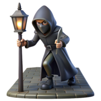 magnificent artistic A Cunning Rogue with a Hooded Cloak and a premium png