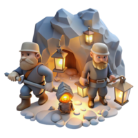 stunning creative A Group of Dwarves Mining for Gems in a original png