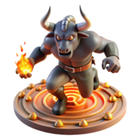 impressive creative A Ferocious Minotaur with the Head of a high quality png