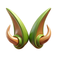exemplary urban Concept art style, isolated cutout of a pair of intricately designed, pointed elf ears with Transparent Background impeccable png