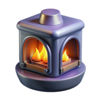 ethereal beautiful Concept art style isolated cutout of a plasma-powered, futuristic fireplace insert with Transparent Background original png