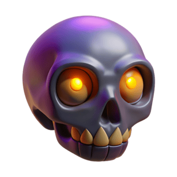 dramático contemporâneo uma estilizado crânio, brilhando olhos, místico marcações com transparente fundo habilmente tiro png