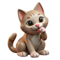 elegant intense art deco A grooming cat, licking paw, detailed fur with Transparent Background elite png