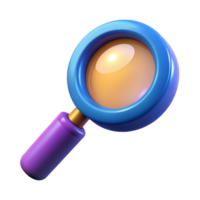 elegant traditional A stylized, abstract magnifying glass with a glowing lens with Transparent Background handcrafted png