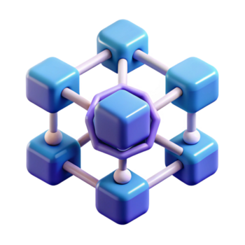 adembenemend harmonisch meetkundig een abstract vertegenwoordiging van een blockchain netwerk met transparant achtergrond 4k png
