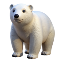 dramatic distinguished A polar bear, thick fur, standing on hind legs with Transparent Background png