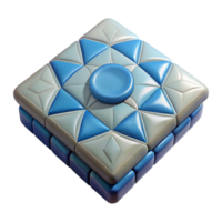 extraordinary art deco Photorealistic, hyper-specific isolated cutout of a single, ceramic floor tile, mosaic pattern with Transparent Background high resolution png