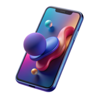 beautiful industrial A smartphone, modern design, abstract art with Transparent Background handcrafted png