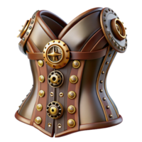 beautiful modern A Steampunk Corset Made of Leather and 4K png