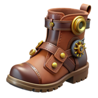 dramatic classic A Steampunk Boot Leather and Brass with high resolution png