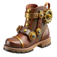 dramatic classic A Steampunk Boot Leather and Brass with detailed png