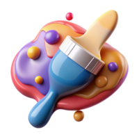enchanting dynamic modern A paintbrush, loaded with paint, abstract art with Transparent Background precision png