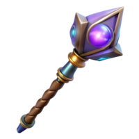 breathtaking minimalist A stylized rendering of a magic staff with glowing runes with Transparent Background masterfully captured png