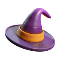 dazzling gothic Concept art style, isolated cutout of a single, pointed witch's hat with a wide brim with Transparent Background impeccable png