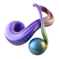elegant dramatic creative A music note, flowing, abstract design with Transparent Background authentic png