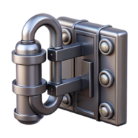 acclaimed vintage Ultra-detailed professional render of a single, wrought iron gate latch with Transparent Background top-tier png