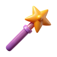 acclaimed urban A stylized illustration of a magic wand with a star on the tip with Transparent Background professional png