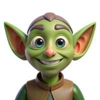 dazzling inspired A cartoon goblin with large ears and a mischievous grin with Transparent Background png