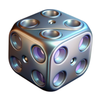 breathtaking calm artistic Hyper-specific, professional render of a set of ornate, silver dice with glowing numbers with Transparent Background ultra HD png