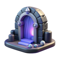 captivating energetic contemporary Concept art style isolated cutout of a teleportation portal disguised as a doorway with Transparent Background sharp png