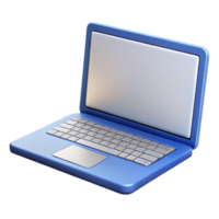 beautiful classic Laptop computer open with blank white screen with Transparent Background authentic png