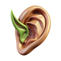 beautiful signature A highly detailed illustration of an elven ear with Transparent Background png