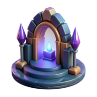 alluring iconic Concept art style, isolated cutout of a stylized, glowing, magical portal with Transparent Background png