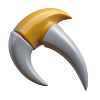 dynamic breathtaking Hyper-specific professional render of a single Griffin talon, sharp and curved, isolated cutout with Transparent Background refined png