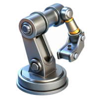 enchanting tranquil industrial Concept art style, ultra-detailed, isolated cutout of a futuristic, metallic, segmented robotic arm Hyper-specific with Transparent Background impeccable png
