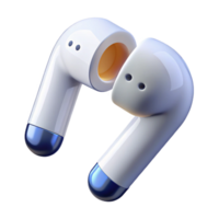 acclaimed surreal Wireless earbuds, Bluetooth, white with Transparent Background museum quality png