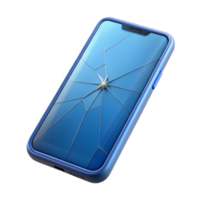 exquisite acclaimed Smartphone with cracked screen with Transparent Background png
