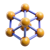 beautiful sought-after A molecule, complex structure, abstract design with Transparent Background png