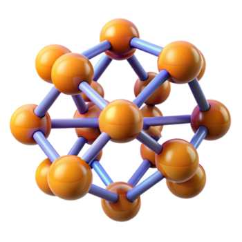straordinario boemo un' molecola, complesso struttura, astratto design con trasparente sfondo autentico png
