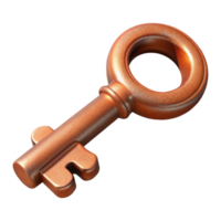 bold stunning Ultra-detailed, concept art style isolated cutout of a single, rusted iron key, ornate bit with Transparent Background original png