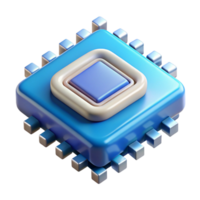 etéreo lindo hiperespecífico, profissional render do a isolado Cortar fora do uma solteiro quantum Informática lasca, avançado microprocessador tecnologia com transparente fundo bem detalhe png