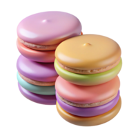 captivating mysterious avant-garde A stack of colorful macarons in pastel shades with Transparent Background professional png