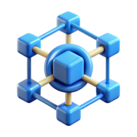 dreamy sumptuous Blockchain technology network icon with Transparent Background exclusive png