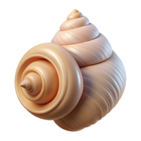 enchanting joyful futuristic Photorealistic, ultra-detailed render of a single seashell, spiral shape, isolated cutout with Transparent Background high quality png