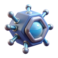 dramatic baroque Ultra-detailed, isolated cutout of a single nanobot, nanotechnology medical device with Transparent Background high quality png