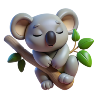 dramatic rustic A Sleepy Koala Clinging to a Eucalyptus authentic png