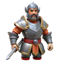 beautiful passionate urban Concept art style, isolated cutout of a medieval knight in full plate armor with a sword with Transparent Background perfect clarity png