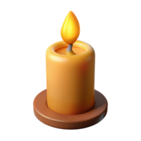 bold glorious A single burning candle with a flickering flame with Transparent Background flawless png