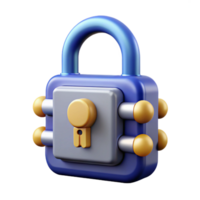 exemplary surreal Cybersecurity, padlock icon, data protection with Transparent Background top-tier png