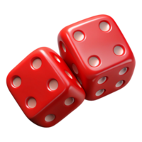 dramatic classic A pair of red dice showing snake eyes with Transparent Background 8K png